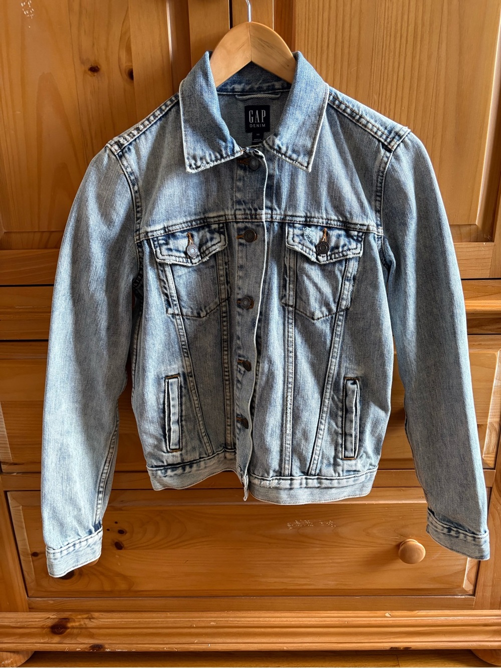 GAP Light Blue Distressed Denim Jacket